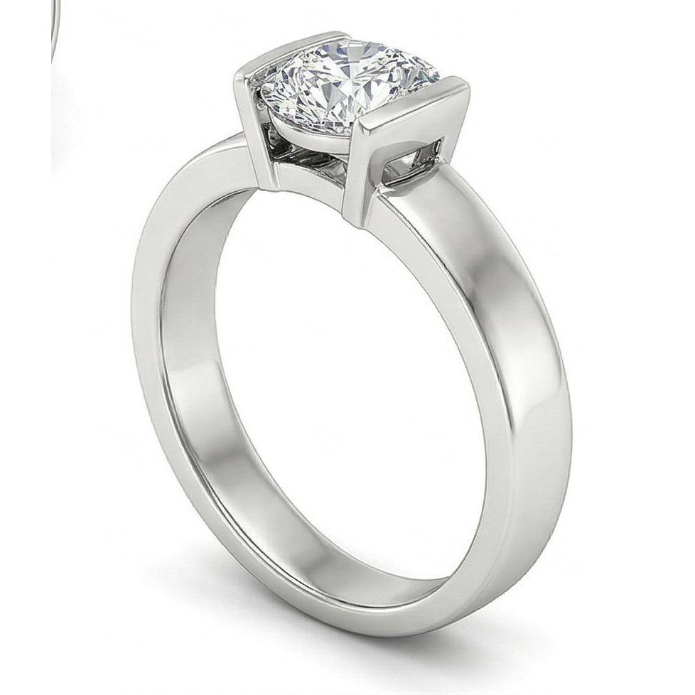 White Gold Solitaire 3 Carat Natural Earth Mined Diamond Engagement Ring