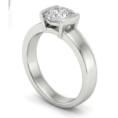 White Gold Solitaire 3 Carat Natural Earth Mined Diamond Engagement Ring