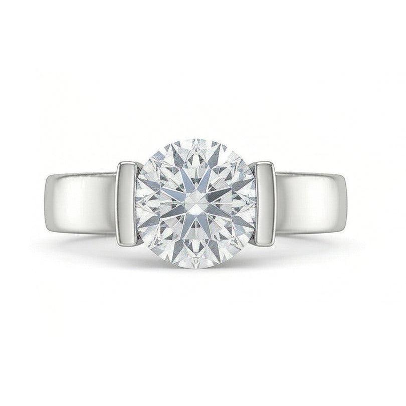 White Gold Solitaire 3 Carat Natural Earth Mined Diamond Engagement Ring