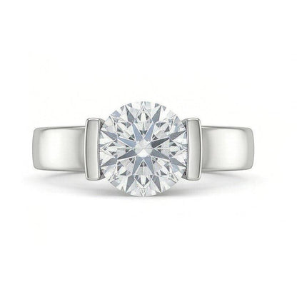 White Gold Solitaire 3 Carat Natural Earth Mined Diamond Engagement Ring