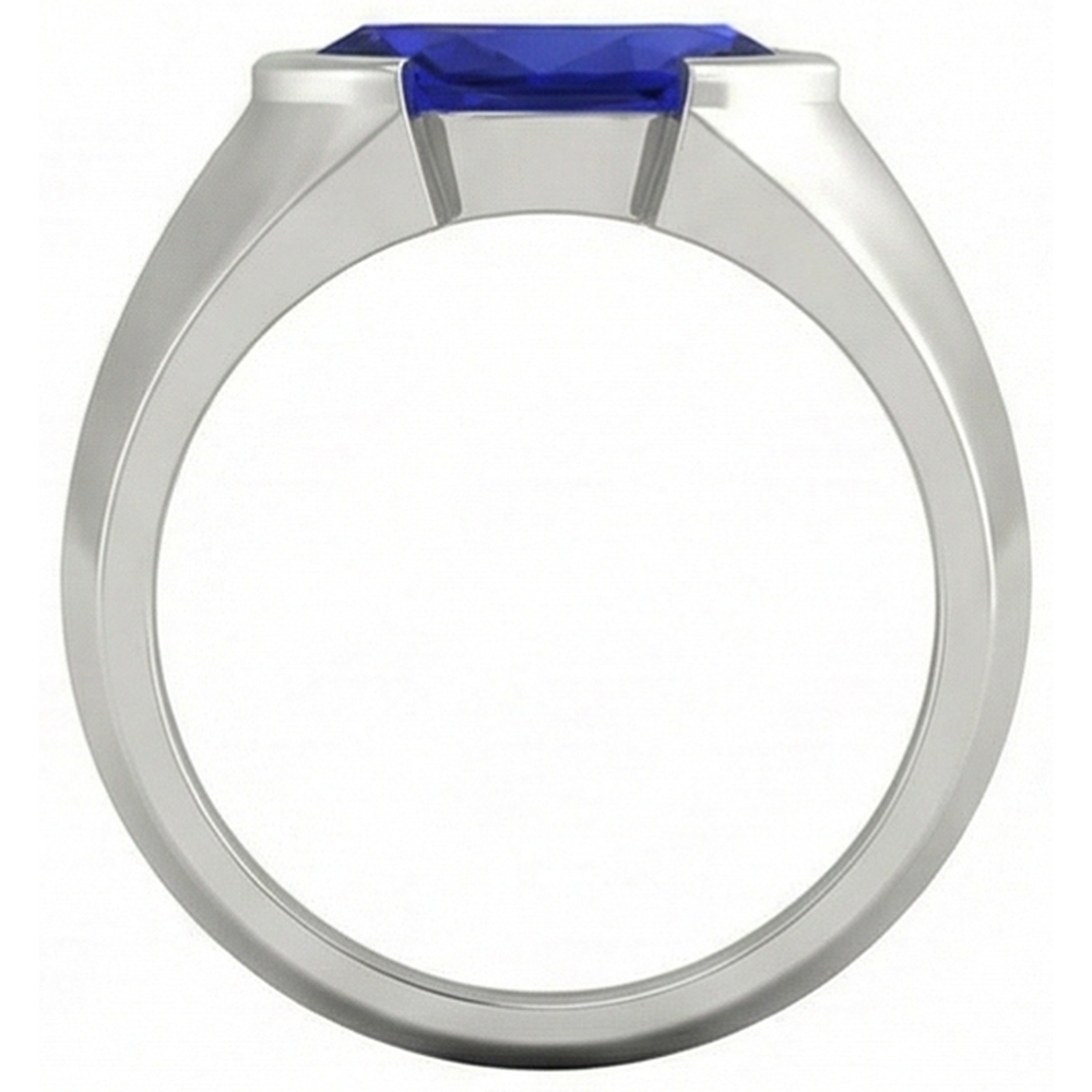 Natural Real ( Not Lab Grown )  White Gold Solitaire Ring Bar Set Marquise Ceylon Sapphire 1 Carats
