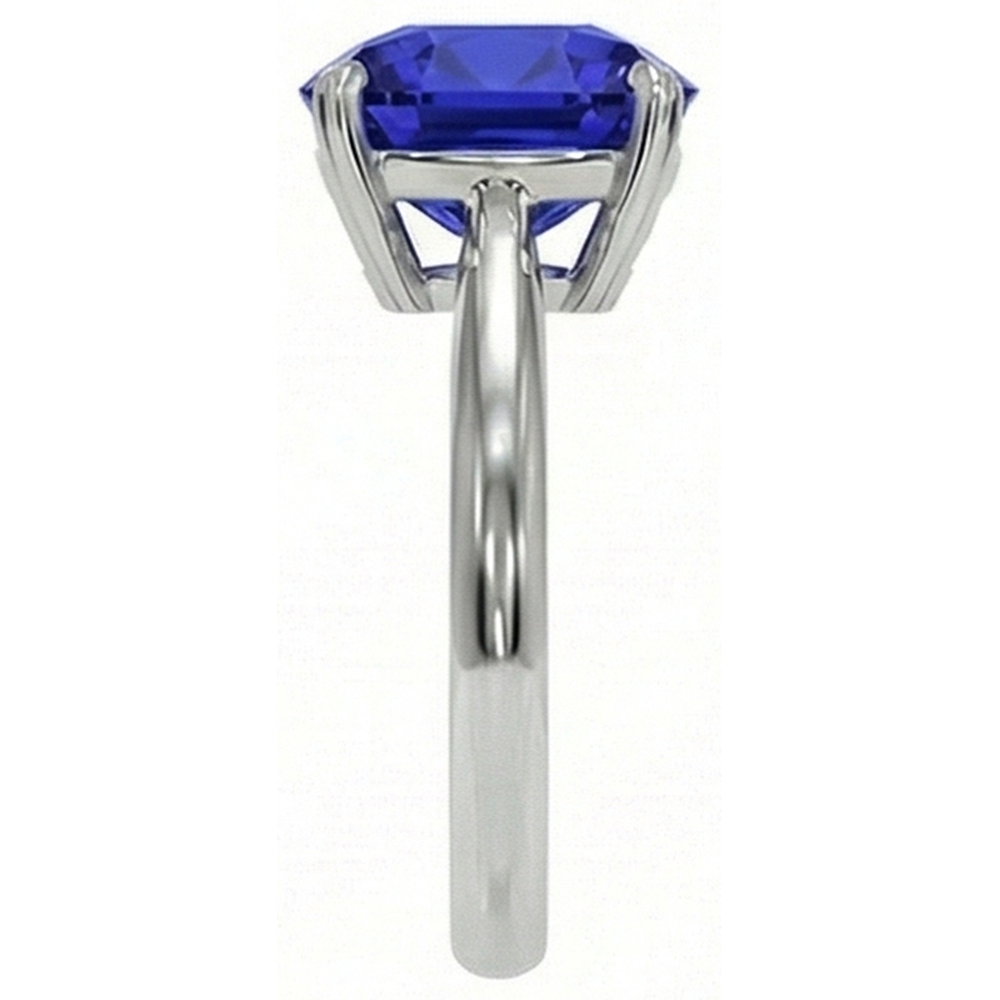Natural Real ( Not Lab Grown )  White Gold Solitaire Ring Cushion Kashmir Sapphire  2.25 Carats