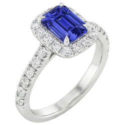 Natural Sapphire Ring 5ct - White Gold 14K