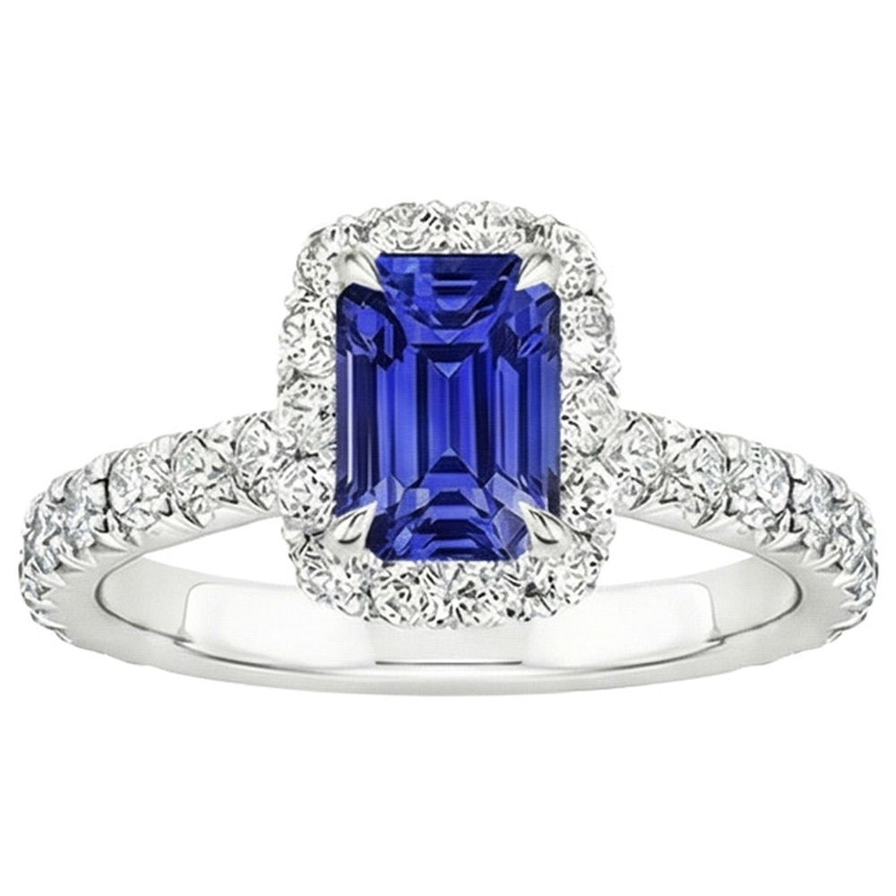 natural emerald sapphire 5ct ring close up detail