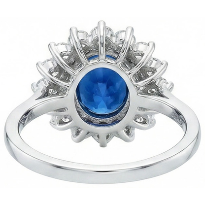 White Gold Sri Lankan Sapphire Natural Earth Mined Diamond Wedding Ring 1.70 Ct Jewelry