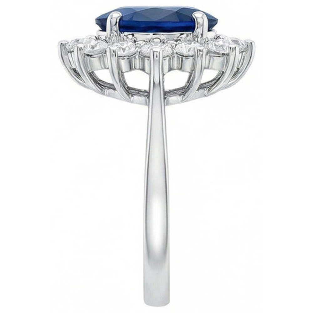 White Gold Sri Lankan Sapphire Natural Earth Mined Diamond Wedding Ring 1.70 Ct Jewelry