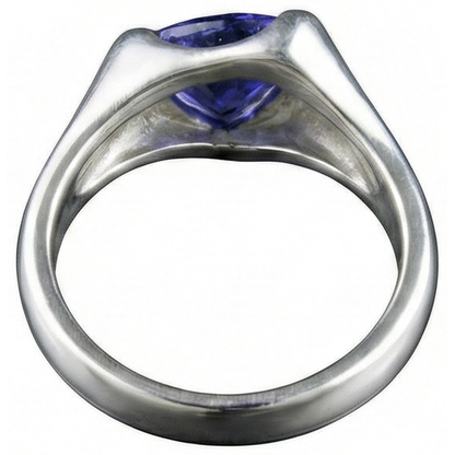 Natural Real ( Not Lab Grown )  White Gold Trillion Tanzanite 1 Carat Solitaire Ring New