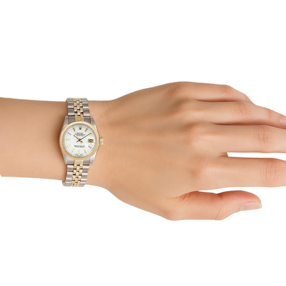 White Stick Dial Datejust Rolex Women Watch Ss & Gold Rolex