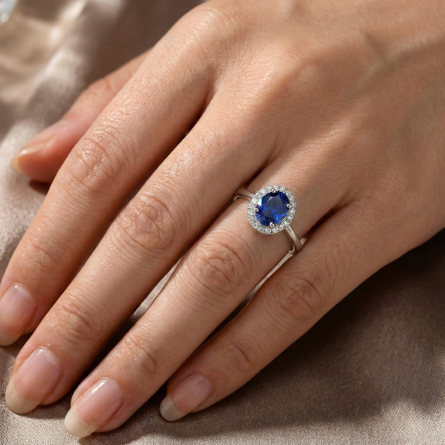 White Gold 14K 2.30 Ct Ceylon Sapphire Natural Earth Mined Diamonds Ring New