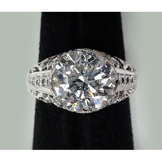 White Gold 7 Carat Round Diamond Ring