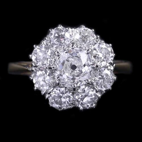 White Gold Cluster Engagement Ring