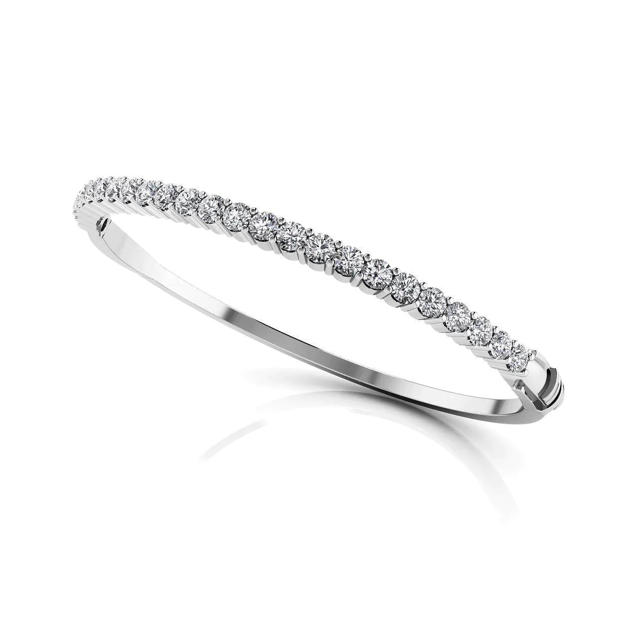 White Gold Diamond Bangle Bracelet Women's