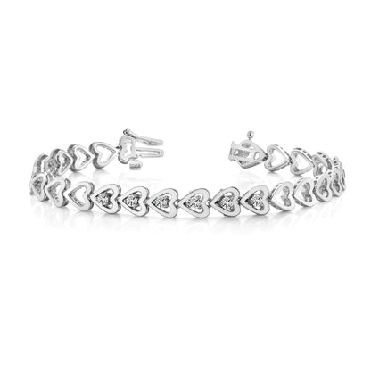 White Gold Heart Diamond Bracelet