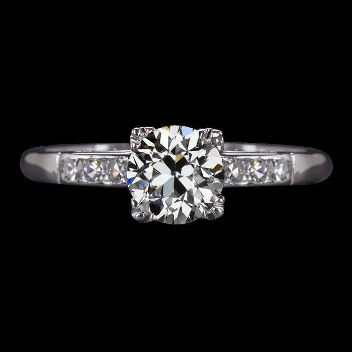 White Gold Rustic Diamond Engagement Ring