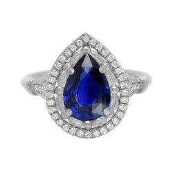 Natural Real ( Not Lab Grown )  White Gold Sapphire Stone Ring
