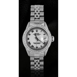 White Roman Dial Diamond Bezel Rolex Dj Watch Ss Jubilee Bracelet