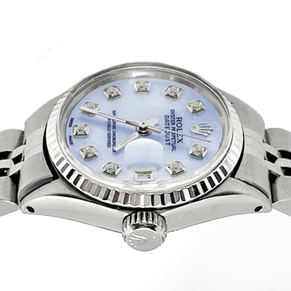 White Diamond Dial Rolex Date Just Watch Jubilee Ss Bracelet