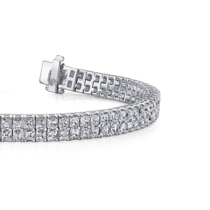 White Gold 10K Princess Cut 20.10 Carats Sparkling Lab Grown Diamonds Bracelet