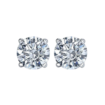 White Gold 14K 4 Carats GIA Certified Lab Grown Diamonds Studs Earrings New
