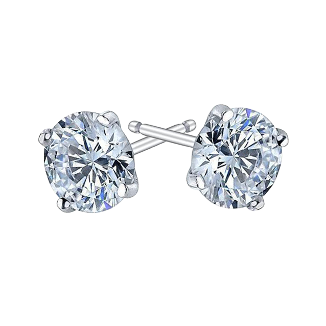 White Gold 14K 4 Carats GIA Certified Lab Grown Diamonds Studs Earrings New