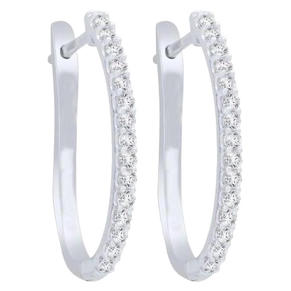 White Gold 14K Small Round Cut 2.50 Carats Real Natural Earth Mined Diamonds Hoop Earrings New