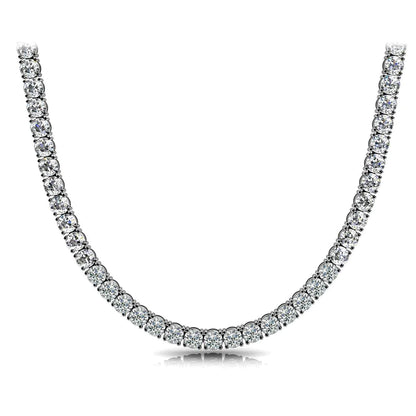 White Gold 20 Carat Earth Mined Diamond Tennis Necklace