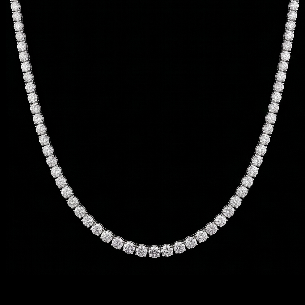 White Gold 9 Carat Lab Grown Diamonds Tennis Necklace 14K