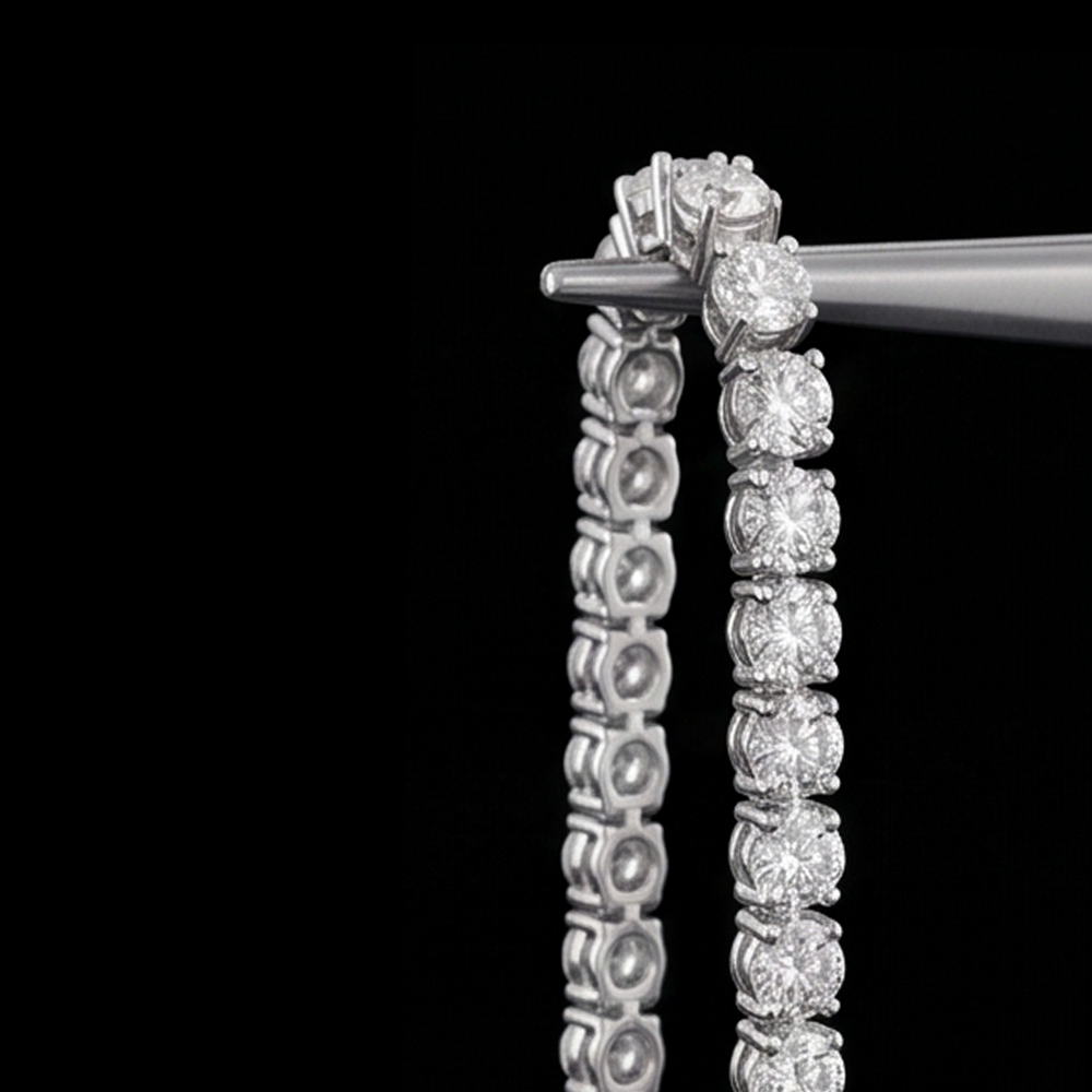 White Gold 9 Carat Lab Grown Diamonds Tennis Necklace 14K