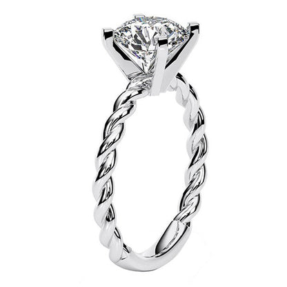 White Gold Big 7 Carats Old Miner Lab Grown Diamond Engagement Ring Twisted Shank