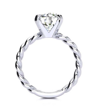 White Gold Big 7 Carats Old Miner Lab Grown Diamond Engagement Ring Twisted Shank