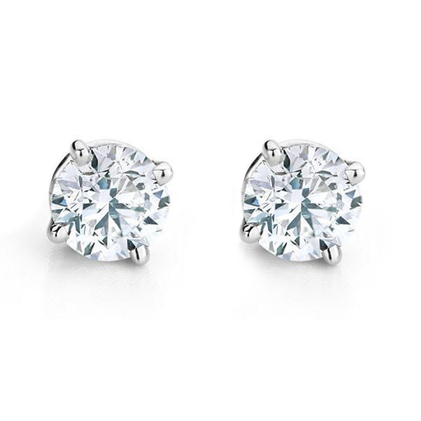 White Gold GIA Certified Lab Grown Diamond Lady Stud Earring 4 Carats