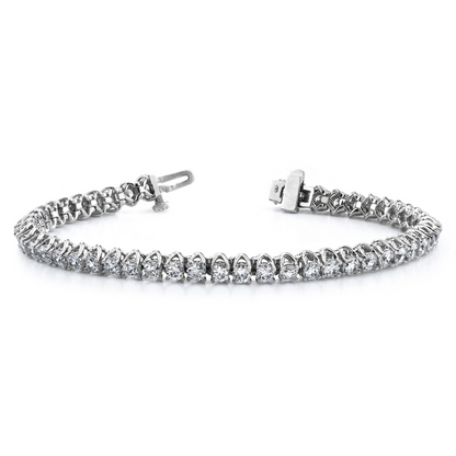 White Gold Prong Setting Lab Grown Diamond Tennis Bracelet 7.65 Carats
