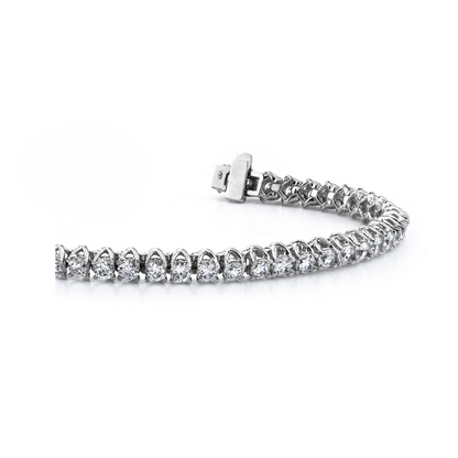 White Gold Prong Setting Lab Grown Diamond Tennis Bracelet 7.65 Carats