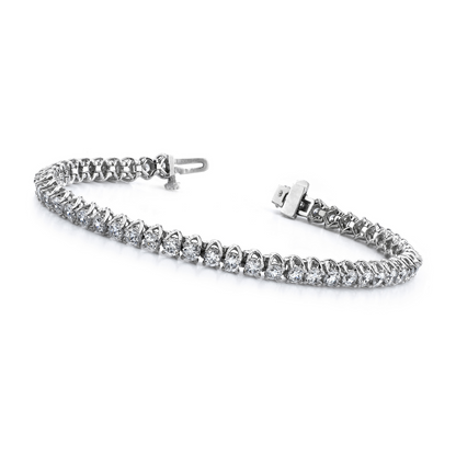 White Gold Prong Setting Lab Grown Diamond Tennis Bracelet 7.65 Carats
