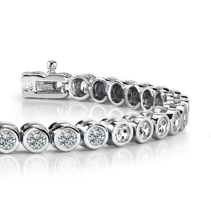 White Gold Round Brilliant Cut Natural Earth Mined Diamond Tennis Bracelet 4.80 Carats