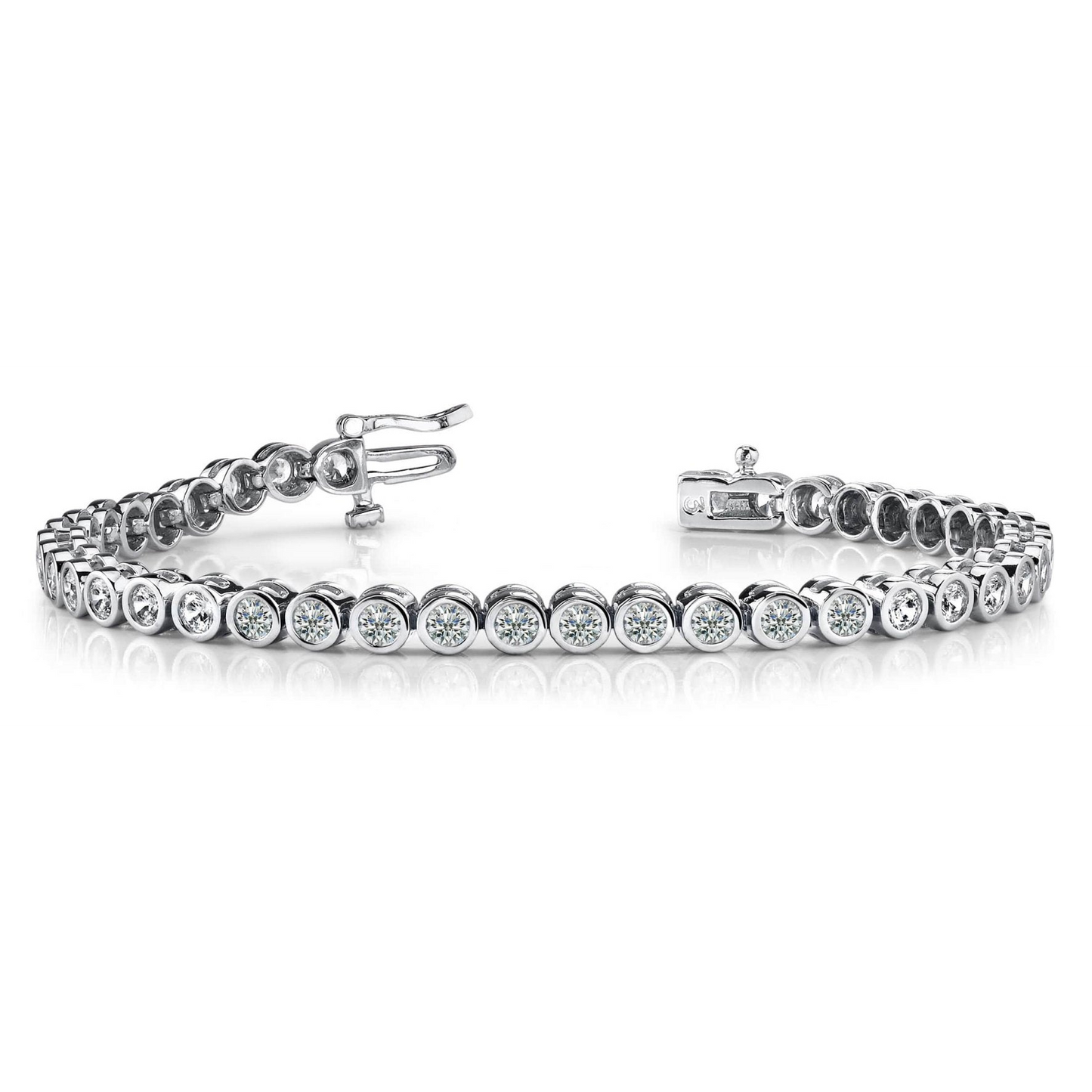 White Gold Round Brilliant Cut Natural Earth Mined Diamond Tennis Bracelet 4.80 Carats