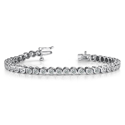 White Gold Round Brilliant Cut Natural Earth Mined Diamond Tennis Bracelet 4.80 Carats