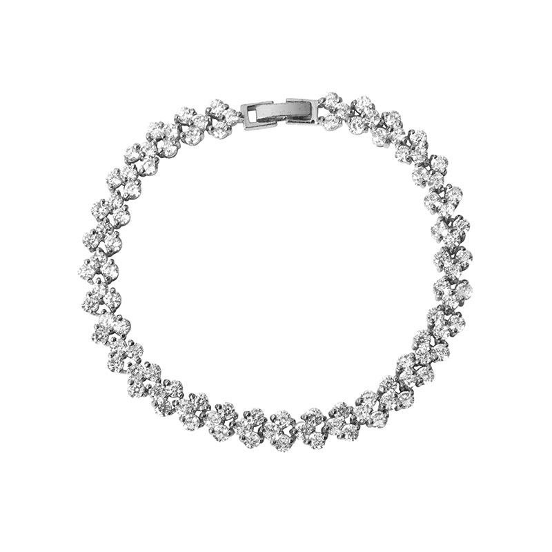 White Gold Round Cut Sparkling 4 Carats Lab Grown Diamonds Tennis Bracelet