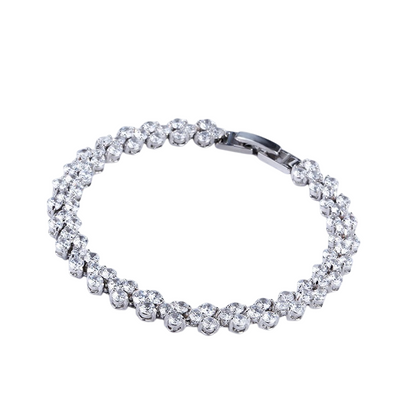 White Gold Round Cut Sparkling 4 Carats Lab Grown Diamonds Tennis Bracelet