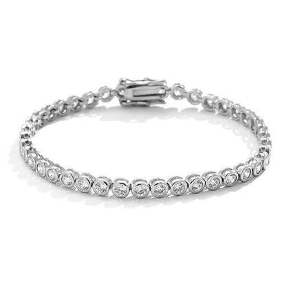White Gold Round Lab Grown Diamond Tennis Bracelet Women Jewelry 12 Ct