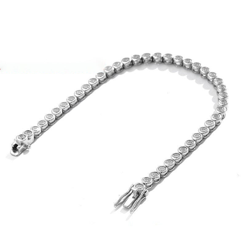White Gold Round Lab Grown Diamond Tennis Bracelet Women Jewelry 12 Ct