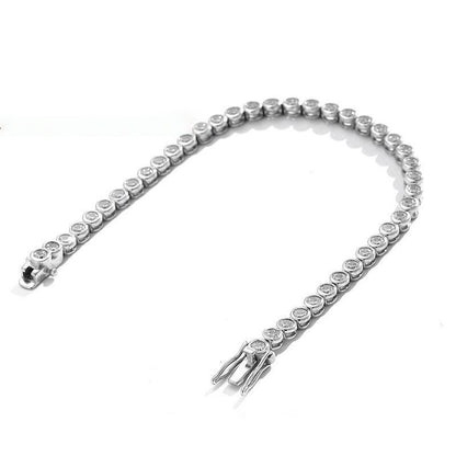White Gold Round Lab Grown Diamond Tennis Bracelet Women Jewelry 12 Ct