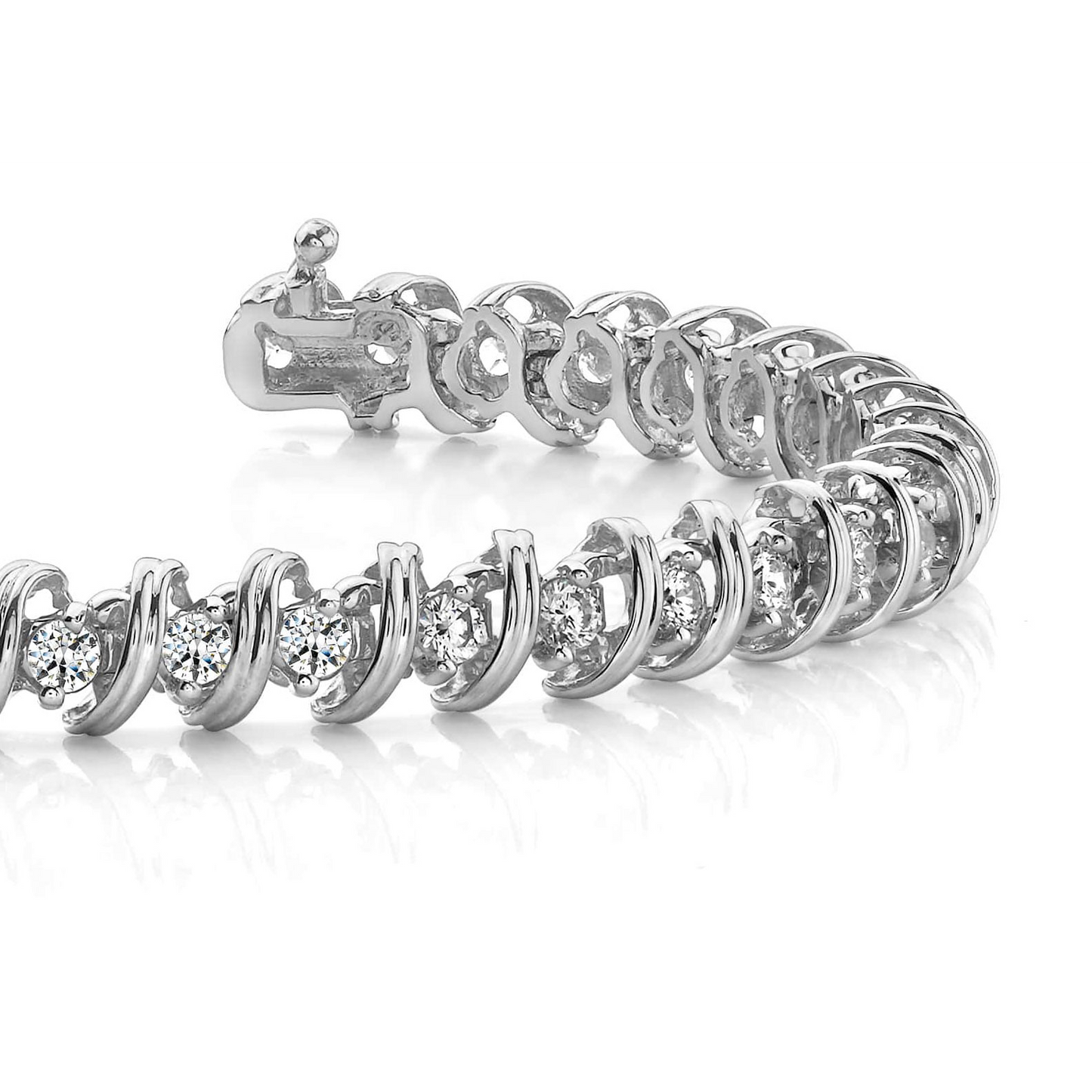 White Gold Round Lab Grown Diamond Tennis Bracelet Women Jewelry 6 Carat
