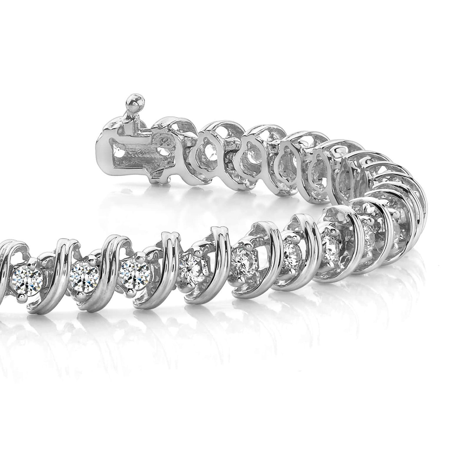 White Gold Round Lab Grown Diamond Tennis Bracelet Women Jewelry 6 Carat