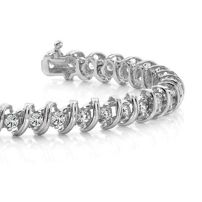 White Gold Round Lab Grown Diamond Tennis Bracelet Women Jewelry 6 Carat
