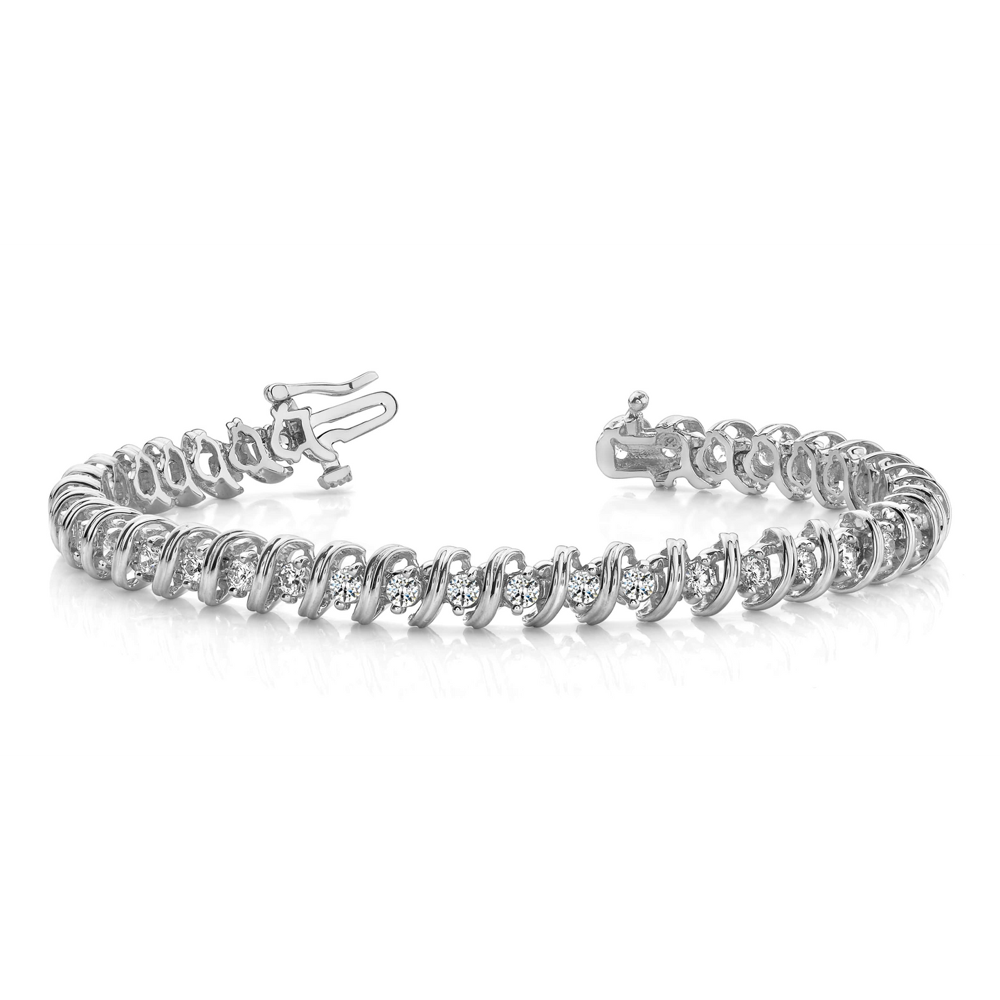 White Gold Round Lab Grown Diamond Tennis Bracelet Women Jewelry 6 Carat