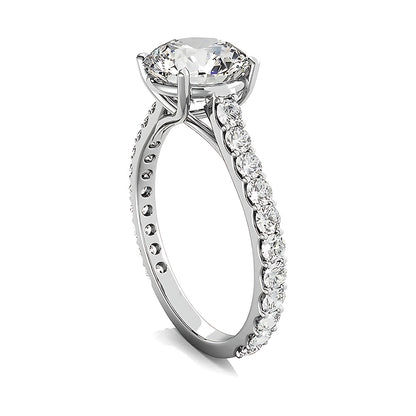White Gold Round Old Mine Cut Natural Earth Mined Diamond Anniversary Ring 10 Carats