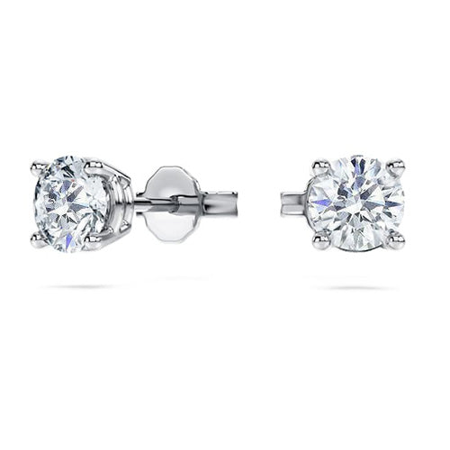 White Gold Stud GIA CERTIFIED Lab Grown Diamond Earrings 2 Carats
