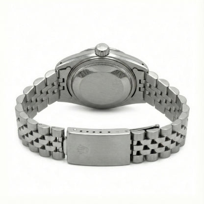 White Luminous Dial Rolex Date Just Ss Watch Fluted Bezel Datejust