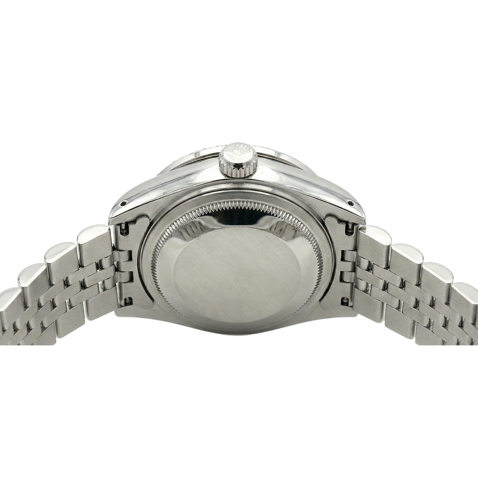 White Roman Dial Date Just Diamond Bracelet Rolex Ladies Watch